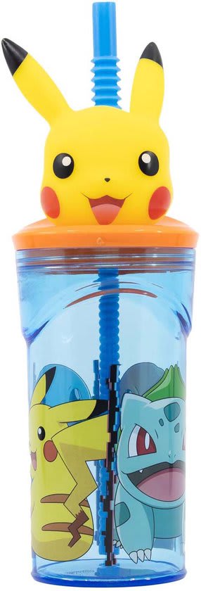 3D drinkfles met rietje van Pokémon voor €4,83 bij Bol