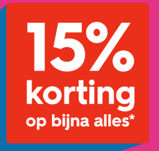 15% korting op bijna alles bij de Hema