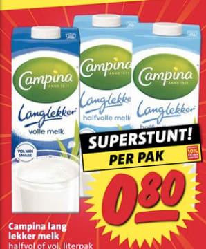 Campina Langlekker melk voor €0,80 bij Nettorama