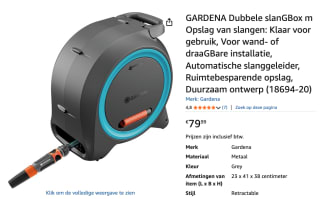 Gardena Dubbele slanghaspel M voor €79,99 bij Amazon