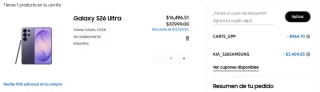 Samsung Galaxy S26 Ultra 512 GB por $16,497