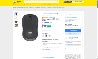 Mouse Logitech M240 Grafito por $200 | Mercado Libre