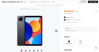 Tablet Redmi Pad SE 8.7 128GB por $1,700 | Mercado Pago