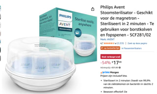 Philips Avent SCF281 Babysterilisator voor €17,49 bij Amazon