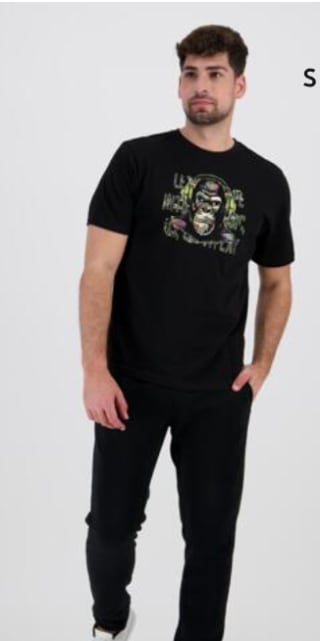 Camiseta de algodón para hombre Silver Angry Monkey por 3.99€