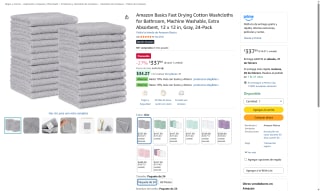 Toallas de Algodón 24 Unidades Gris 30x30cm por $338 | Amazon
