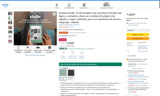 Kindle Básico 16GB por $1,849 | Amazon