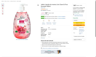 Jabón Líquido Lirio Clean & Pure Granada 500ml por $28 | Amazon