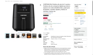 Chefman Mini Freidora Aire 900W por $700 | Oferta Amazon