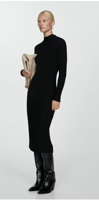Vestido canalé cuello perkins por 5.99€