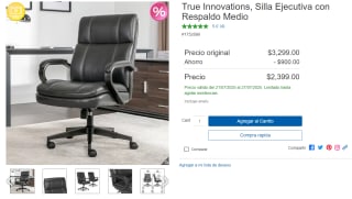 Silla Ejecutiva True Innovations por $2,199 | Costco (HSBC)