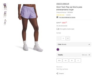 Short Tech Play Up Morado por $303 | Ahorro Liverpool