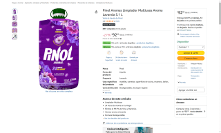 Limpiador Pinol Aromas 5.1L por $92 | Oferta Amazon