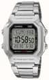 Casio Illuminator Watch , 100M WR, 10 Year Battery, Stainless Steel Band, Model: W-8