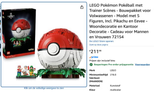 Lego #72154 Pokéball met Trainer scènes voor €211,99 bij Amazon