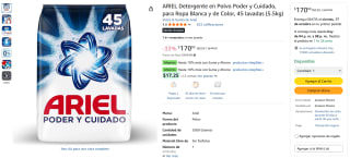 ARIEL Poder y Cuidado 5.5kg por $170 | Oferta Amazon