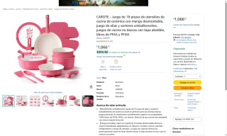 Set Cocina 18 Piezas CAROTE Cerámica Rosa por $1,066 | Amazon