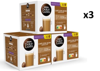 3 Packs de 90 capsulas de NESCAFÉ Dolce Gusto Café con Leche por 48.1€