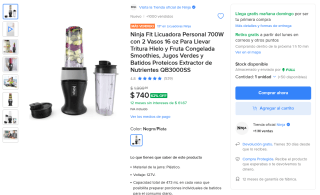 Licuadora Ninja Fit 700W por $740 | Ahorro Mercado Libre