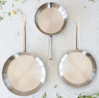 BRA 3 sartenes acero inoxidable sin antiadherente Profesional 20-24-26cm por 44,99€