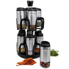 Especiero giratorio Nerthus FIH 529 de 12 frascos acero inoxidable y cristal a 5.99€