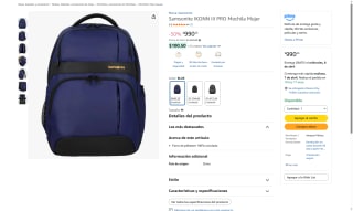 Mochila Samsonite IKONN III PRO 46L por $990 | Amazon