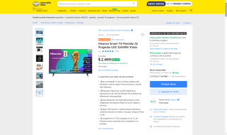 TV Hisense 32A4NV 32" HD por $2,469 | Oferta Mercado Libre