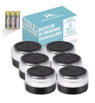 6 Balizas V16 DGT Homologada Negra por 162,79€