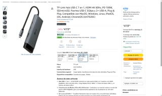 TP-Link UH7020C 7 en 1 USB-C por $419 | Amazon