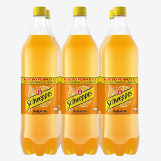 6 botellas Schweppes Naranja o Limón, Refresco Bebida Refrescante 1.5L por 5.40€