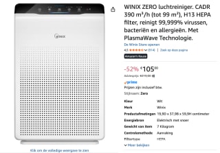 Winix ZERO Luchtreiniger voor €105 bij Amazon