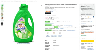Suavizante Suavitel Cuidado Superior Manzana Extra Aroma 3L por $43 en Amazon