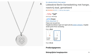 Liebeskind Berlin Damesketting voor €14,99 bij Amazon