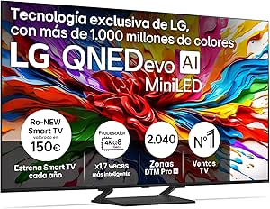 TV LG QNED evo MiniLED AI 65QNED92A6A 65" 4K UltraHD 120Hz Smart TV por 699€