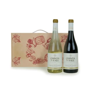 PRISCA Cesta de Navidad con 2 botellas de Vino DOC DÃO 750 ml Quinta do Vale 8.99€