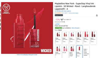 Maybelline SuperStay Vinyl Ink Lippenstift 25 Red Hot voor €4,99 bij Amazon