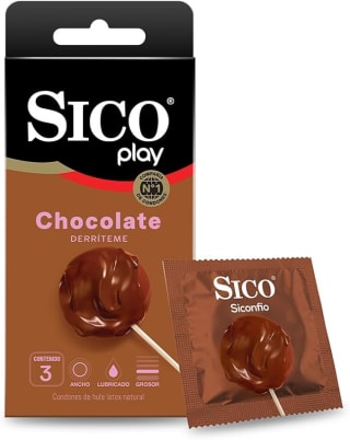 Sico Play 3 Pack Condónes Látex Sabor Chocolate por $35 | Oferta Amazon