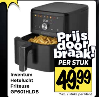 Inventum airfryer - GF501HLDB - 5 liter - voor €49,99 bij Vomar