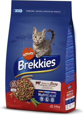 Brekkies pienso gatos buey verduras cereales 2 paquetes 3,5kg por 13.98€