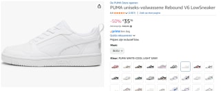 Puma Rebound V6 Low sneakers voor €35,16 bij Amazon