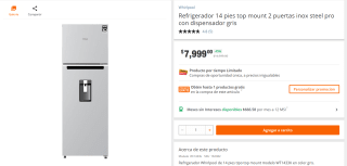 Refrigerador 14 Pies Top Mount 2 Puertas Inox Steel Pro por $7,999 | Home Depot