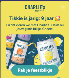 Gratis Charlie's sparkling water via Tikkie