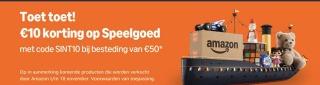 €10 korting met de code op speelgoed bij Amazon