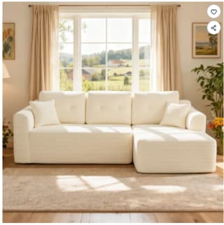 Canapé Fixe d’Angle de 3 Places Sans Montage VASAGLE à 379,99€