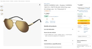 Gafas Carrera 1067/S por $1,246 en Amazon