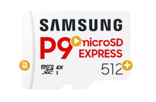 Carte mémoire micro SDXC Samsung P9 Express MB-MK512T de 512 Go à 109,99€