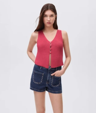 Top Punto Botones Mujer Mango Teen por $ 11.990