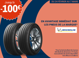 100€ de réduction sur les pneus Michelin