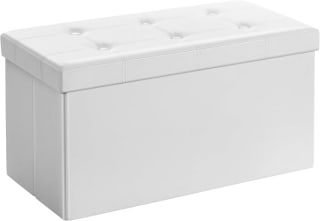 SONGMICS Puff Almacenaje Capacidad 80 L, Carga 300 kg Tapizado PVC por 24,99€