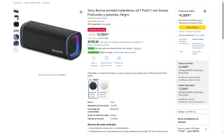 Bocina Sony ULT Field 5 por $3,267 | Amazon